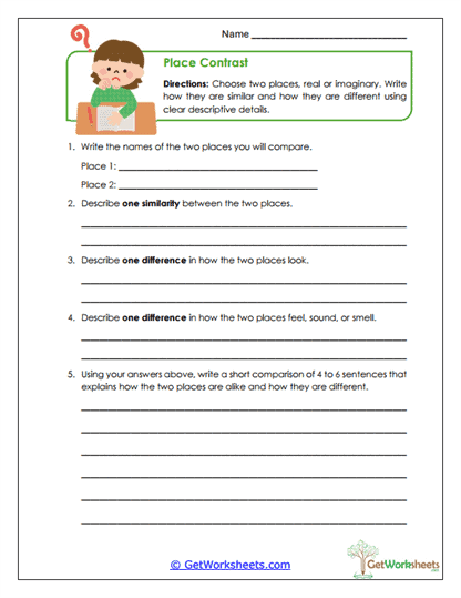 Place Contrast Worksheet