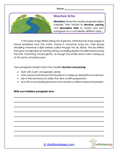 Structure Echo Worksheet