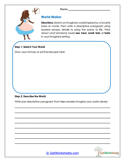 Descriptive Writing Prompt Worksheets