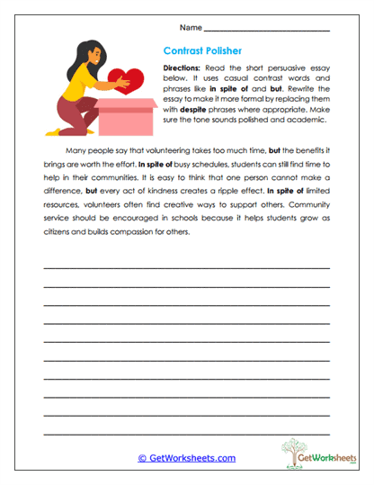 Contrast Polisher Worksheet