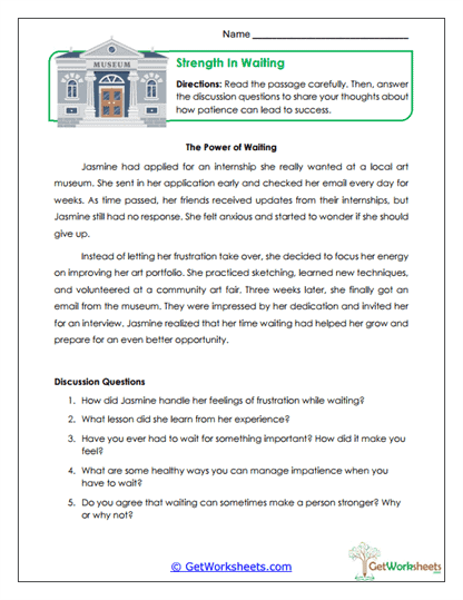 Strength in Waiting Worksheet