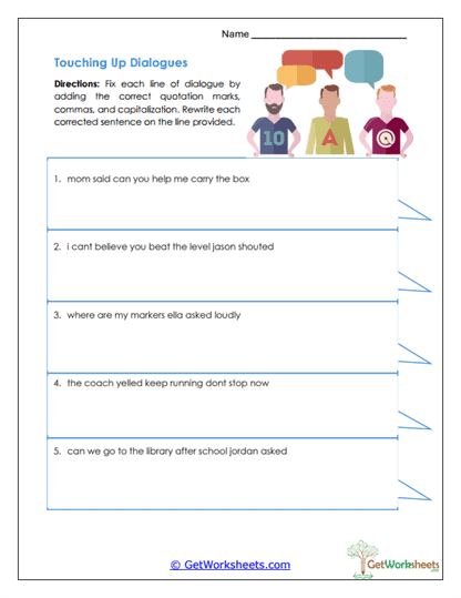 Dialogue Fix-Up Worksheet