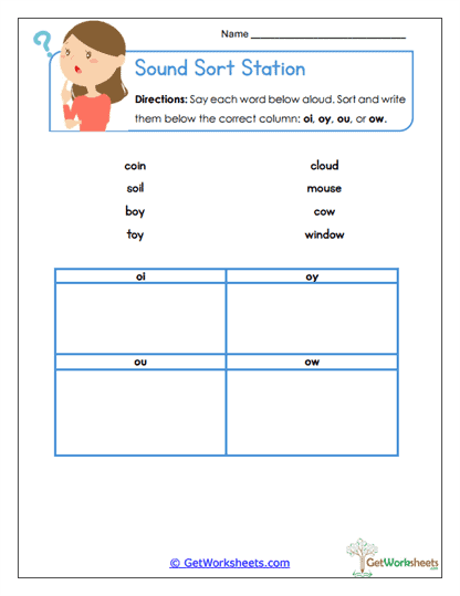 Sound Sort Station Worksheet