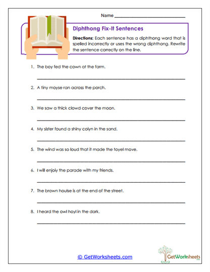 Fix-It Sentences Worksheet