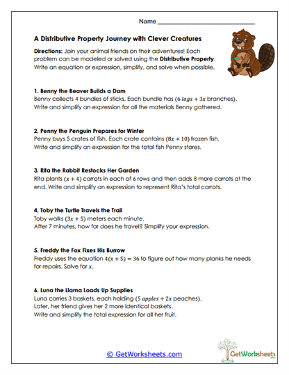 Creature Distribution Journey Worksheet