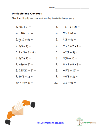 Distribute & Conquer Worksheet