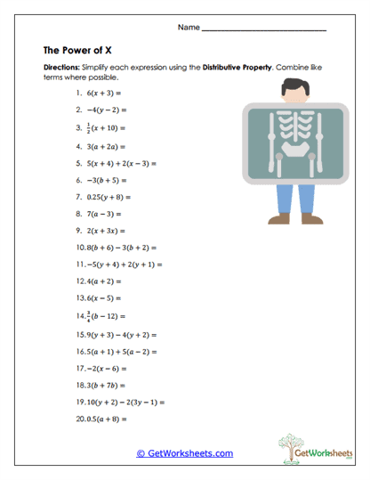 Power of X Worksheet