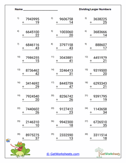 Multi-Digit Segmentation Sets Worksheet