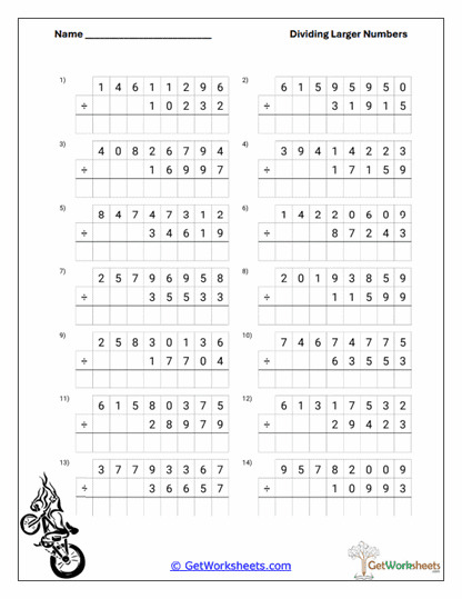 Extended Long Sectioning Practice Worksheet