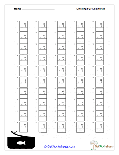 Extended Division Drill Worksheet