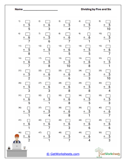 Missing Dividend Division Worksheet