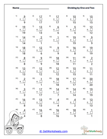 Vertical Facts Worksheet