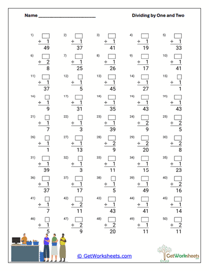 Missing Divisor Practice Worksheet