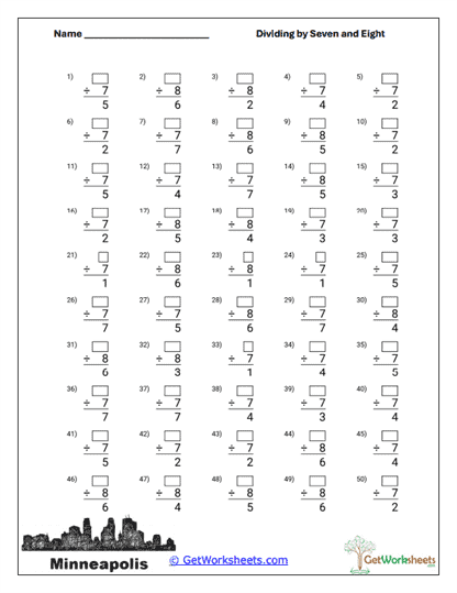 Missing Divisor Practice Worksheet