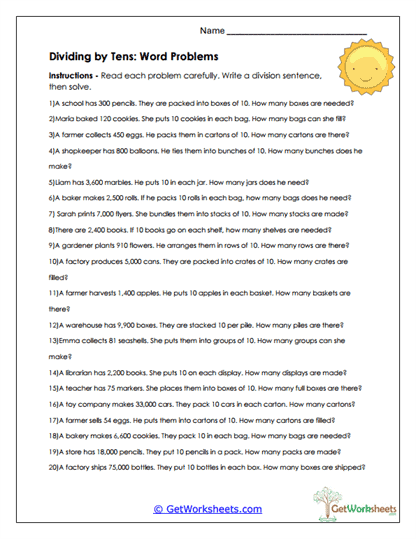 Segmentation Word Problems Worksheet