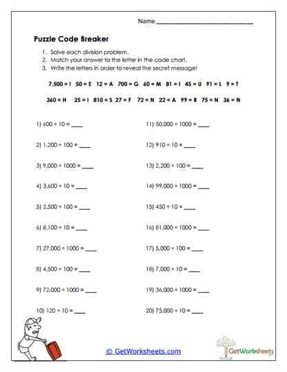 Tens Code Breaker Worksheet