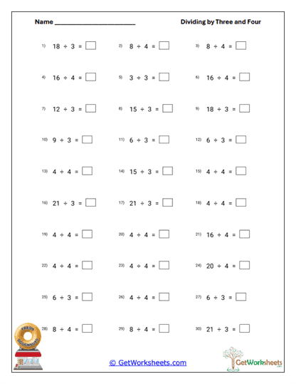 Horizontal Breakdown Practice Worksheet