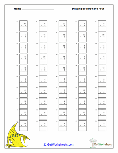 Boxed Divergence Practice Worksheet