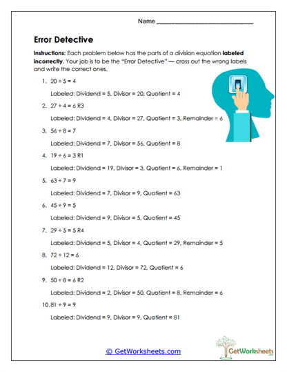 Error Detective Worksheet