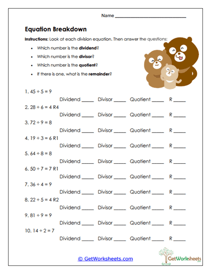 Equation Breakdown Worksheet