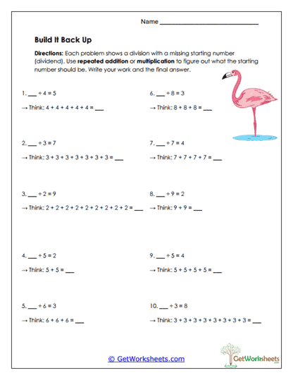 Build It Back Up Worksheet