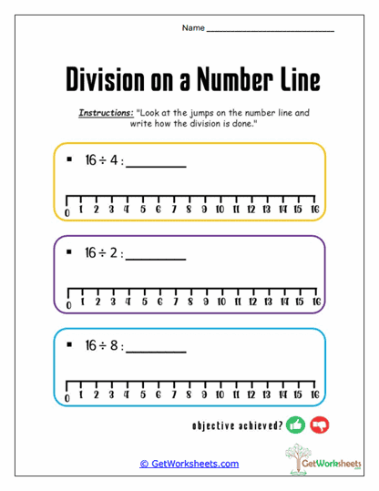 Number Line Disunions Worksheet