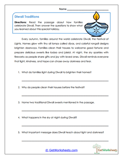 Diwali Worksheets