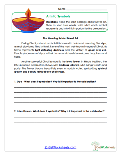 Artistic Symbols Worksheet