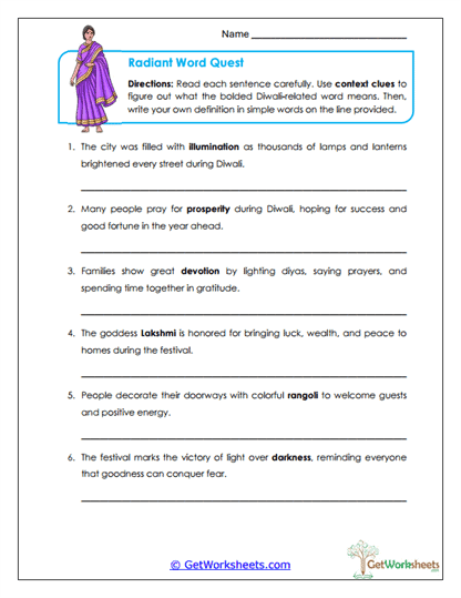 Radiant Word Quest Worksheet
