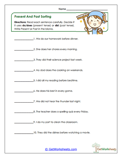 Present or Past? Worksheet