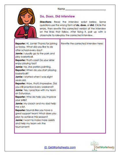 Interview Repair Workshop Worksheet