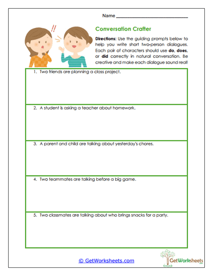 Conversation Crafter Worksheet