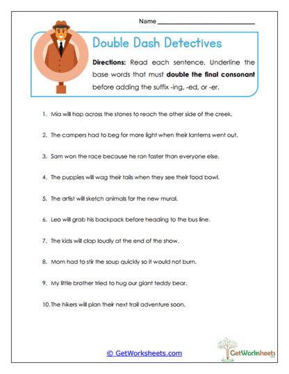 Dash Detectives Worksheet