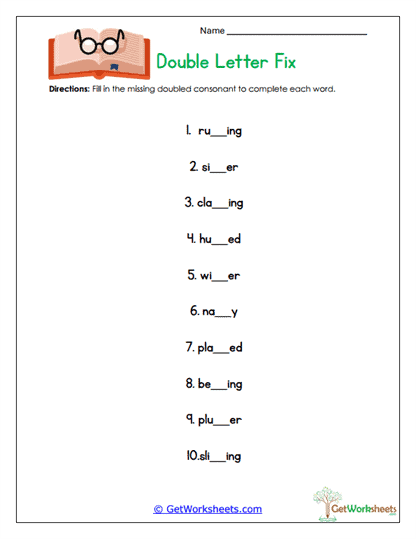 Letter Fix Worksheet