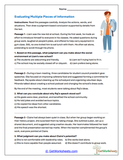 Multi-Clue Evaluation Worksheet