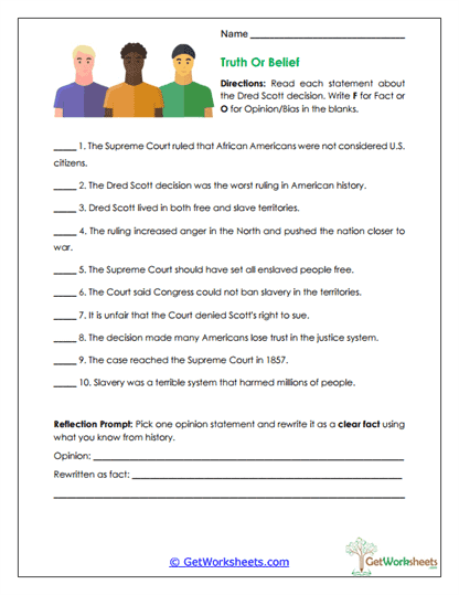 Truth or Belief Worksheet
