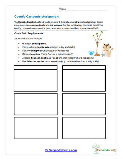 Cosmic Cartoonist Assignment Worksheet