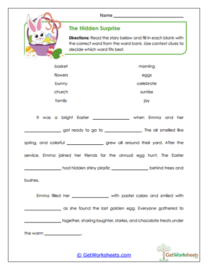 Hidden Surprise Worksheet