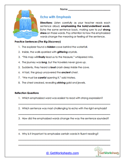 With Emphasis Worksheet