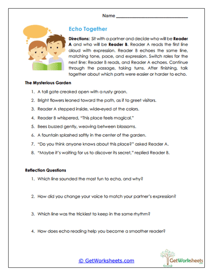 Echo Together Worksheet