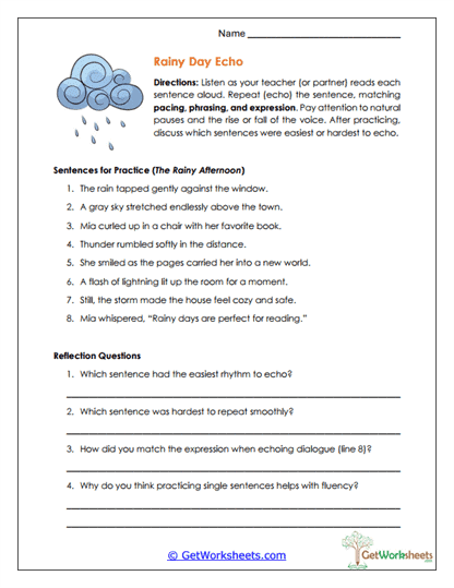 Rainy Day Worksheet