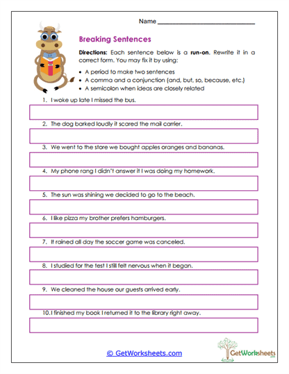 Editing Practice Worksheets