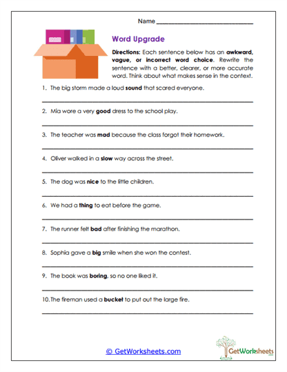 Word Upgrade Worksheet