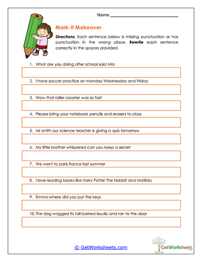 Mark-It Makeover Worksheet