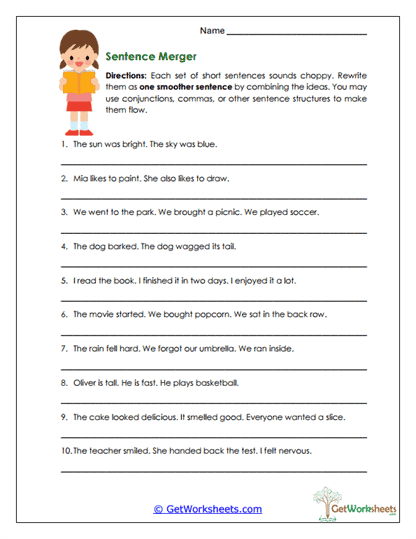 Sentence Merger Worksheet
