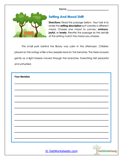 Setting and Mood Shift Worksheet