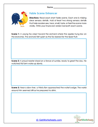 Fable Scene Enhancer Worksheet