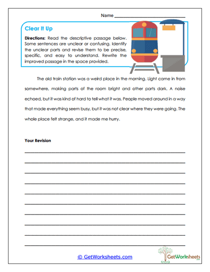 Clear It Up Worksheet