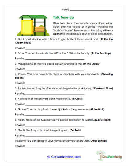 Talk Tune-Up Worksheet