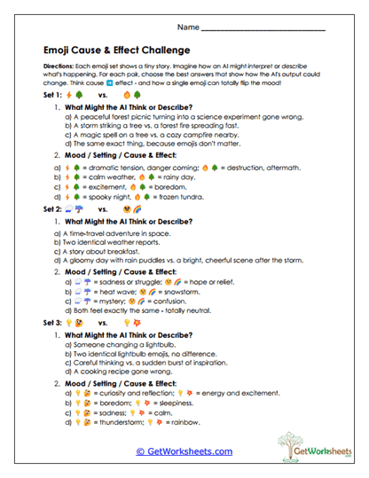 Emoji Story Builder Worksheet
